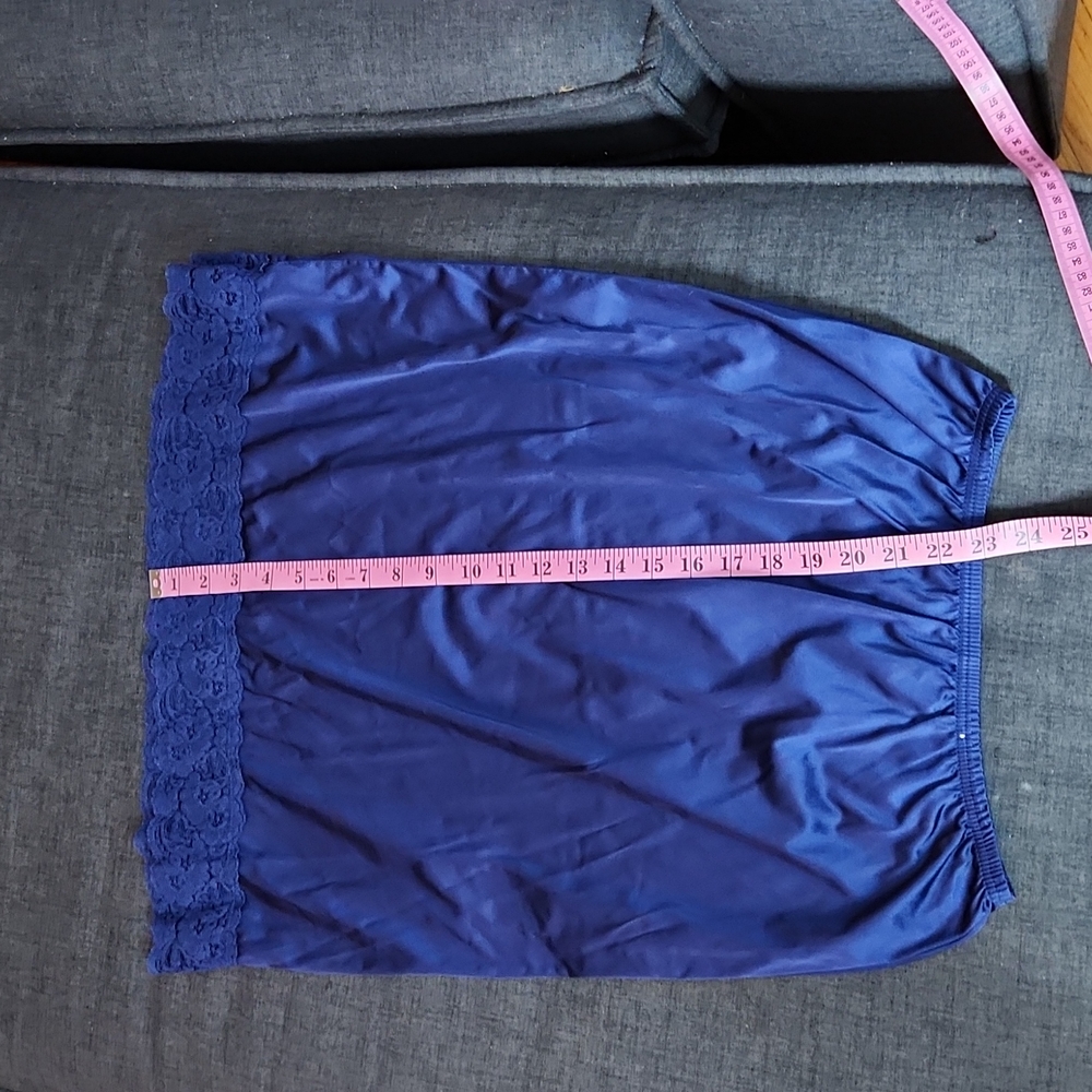 Vintage Sears Navy Blue Half Slip With Lace Trim Szm Gem